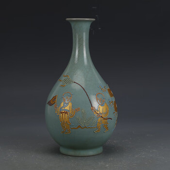 璟馆花瓶老物件陶瓷花瓶摆件中国风创意陶瓷花瓶古董古