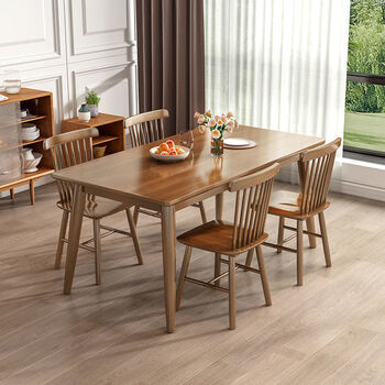 易品汇全实木餐桌餐椅组合现代简约极简风家用小户型北欧长方形餐台