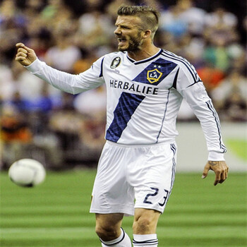 冷门复古经典版足球服23号贝克汉姆波衫 白色上衣印号(23#beckham) xl