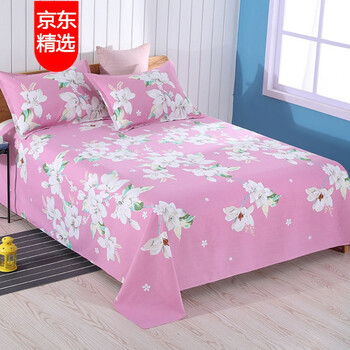 加密老粗布床单被单炕单棉单四季富贵情深满园粉120230床单枕套一只