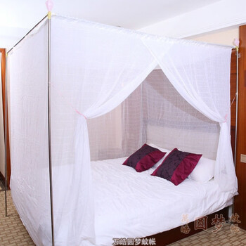 广州荷花牌蚊帐同款农村老式架子床蚊帐老木床传统棉纱穿杆式蚊帐加厚
