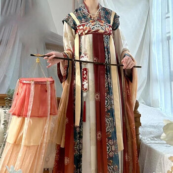 泉麟曹县汉服女流光金宴复原齐胸襦裙半臂刺绣中国风日常秋款全套半臂