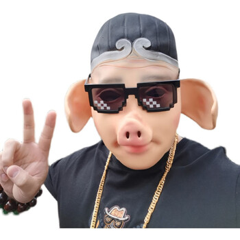 猪八戒帽子乳胶面具婚庆搞笑cosplay西游记马头头套猴子表演道具 猪