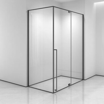 linkeasy极简窄边家用定制淋浴房干湿分离一字型钢化玻璃门隔断平开门