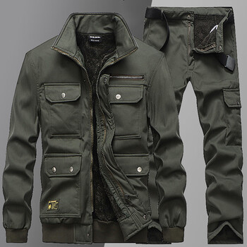 陆战队军棉袄冬季加绒加厚迷彩服夹克外套男工装纯棉劳保工作服棉衣