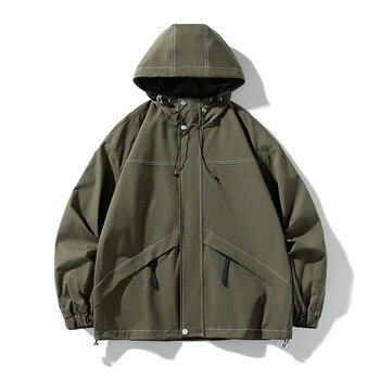 mhmr李宁寕外套男春秋季新款男士连帽工装潮牌潮流风衣休闲夹克官方军