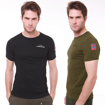 陆战队野战军迷服装户外军迷短袖t恤夏男装圆领打底紧