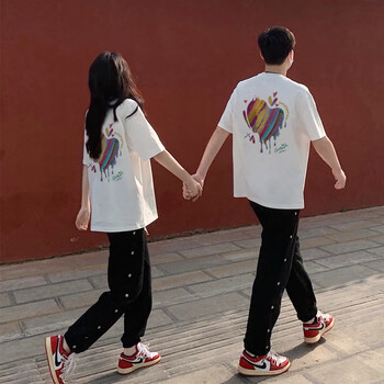 乔巴先生情侣装夏天2022新款潮流宽松衣服网红ins火小众高级感短袖一