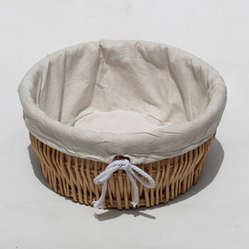 兰衍 放馒头用的馒头筐 藤编面包篮子家用圆形放馍筐子厨房编织收纳筐