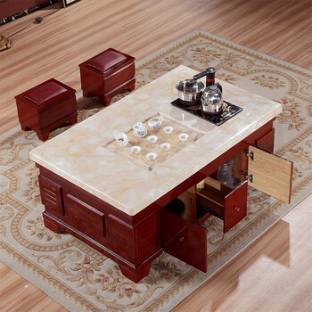 裕臻茶几泡茶一体客厅岩板茶桌大理石茶台中式大理石功夫茶几桌客厅家