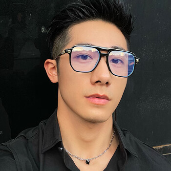 【精品好货】西装眼镜男士双梁黑框大脸显瘦防蓝光眼镜框男女潮网红款