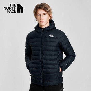 thenorthface北面羽绒服男户外保暖双面穿轻便连帽外套b4ng3te8藏青色