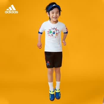 adidas阿迪达斯官方蜘蛛侠联名款男小童装运动短袖T恤GM6918 白/亮粉红荧光/皇家蓝110CM【图片价格品牌报价】-京东