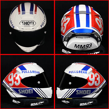 摩托车贴花适用于shoei z7 z8 x14头盔贴纸改装德国站黑蚂蚁板花 x14