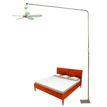 中联小吊扇支架套餐床上微风吊扇安静无噪音床头架子落地式不锈钢伸缩