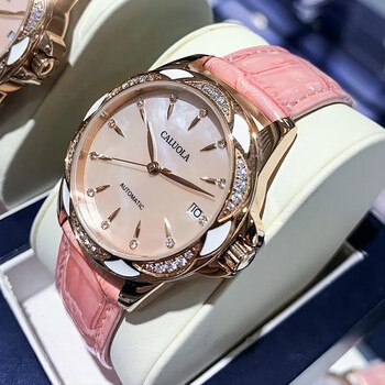 卡罗莱女表全自动机械表女士手表镶钻镂空钢带皮带时尚防水腕表十大