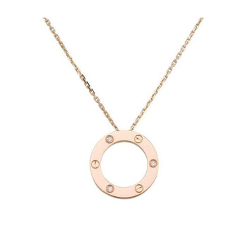 卡地亚(cartier )love系列 18k玫瑰金色圆饼镶钻女款项链 b7014700