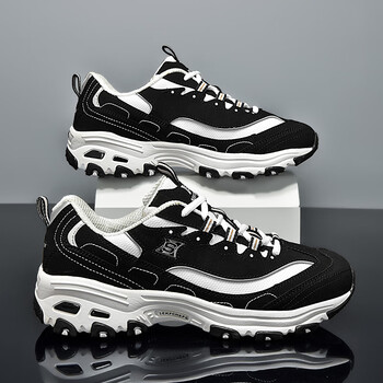 skechers斯凯奇女鞋新款休闲运动潮鞋情侣款熊猫鞋老爹鞋黑白38