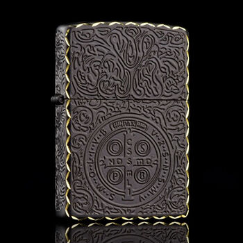 zippo打火机diy咬边黑哑漆康斯坦丁男士礼收藏原装个性深雕康斯坦丁