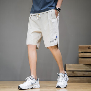 夏季薄款五分裤休闲男士潮牌ins新款宽松运动男生潮沙滩裤子卡其色2xl