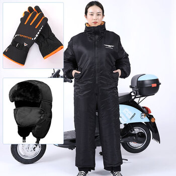 针娘骑行服男摩托车加绒分腿挡风衣冬季保暖机车防风防水防雨骑车装备