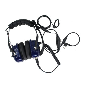 西尔得（XIERDE） 对讲机耳机 赛车耳机 航空咪 重型抗噪音耳麦 顶戴式头戴耳机 蓝色M头