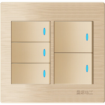 zuidid120型开关插座面板墙壁暗装双控开关5开五联大盒五开电灯 开