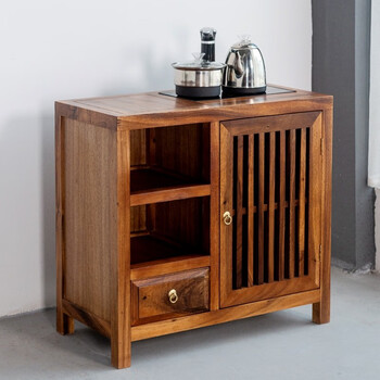 聚邻茶水柜实木边柜储物柜会议室移动边几茶台烧水壶一体餐边柜置物架