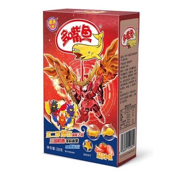 添乐卡通王多嘴鱼饼干宝宝零食香浓茄汁味38g盒