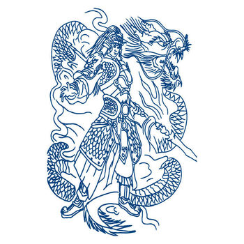 uhfq纹身贴草本半防水男女图案花臂社会纹身贴逼真不反光 全臂赵云003