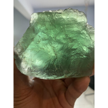 情冰大块绿水晶原石绿色萤石原矿石摆件萤石水晶摆件一物一图075公斤