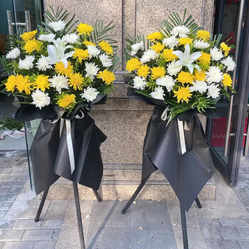 祭奠追悼鲜花 清明节重阳节祭祀鲜花花束同城配送 祭奠花篮(一对)