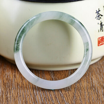 欧费罗新疆天然金丝玉手镯a级冰种飘花细圆条天山翠美人叮当媲美和田
