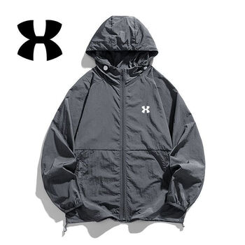 琰玥官方ua德玛防晒衣男夏季安轻薄户外连帽速干风衣夹克外套男运动炭