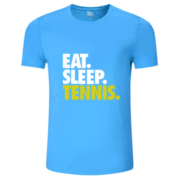 卡锐志 夏季新款速干透气印花T恤网球服男女 湖蓝色 S/160