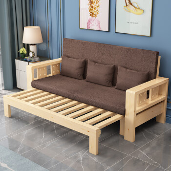 颐露桐 定制实木沙发床可折叠客厅双人多功能两用简易小户型推拉床