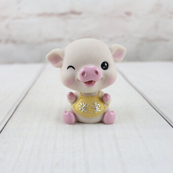 乐品轩装饰摆件 创意可爱摇头小猪宝 汽车车载装饰摆件树脂工艺品