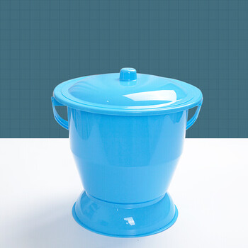 大号孕妇尿桶室内大人老人家用加厚带盖加高小便桶坐便器痰盂中号蓝色