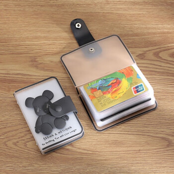 oemg卡包证件包男生防消磁多卡位银行卡包网红潮流小熊卡片夹女大容量