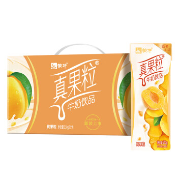 蒙牛真果粒黄桃果粒250g×12盒 牛奶饮品 (新老包装随机发货)