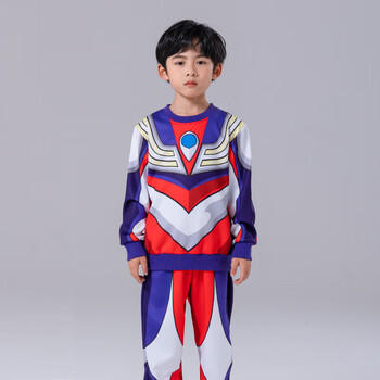 凯得丽斯(kindsh)ultraman奥特曼男童冬款贝贝绒卫衣套装 迪迦奥特曼