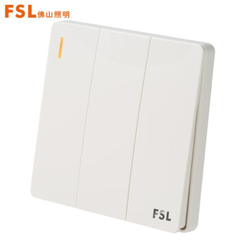 佛山照明（FSL）墙壁开关插座86型面板10A三位双控F31系列（量大定制）