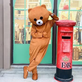 【 圣诞节礼品】 网红熊人偶服装布朗熊抖音发传单小熊套装可妮兔行走