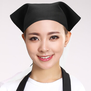 chulele品牌工服厨师面点师三角头巾帽女酒店饭店西餐厅服务员包头