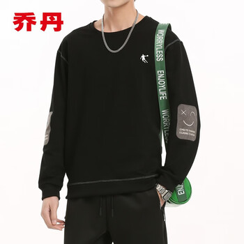 乔丹卫衣男春秋新款长袖恤男装衣服潮流大码秋冬加绒加厚打底衫 1059