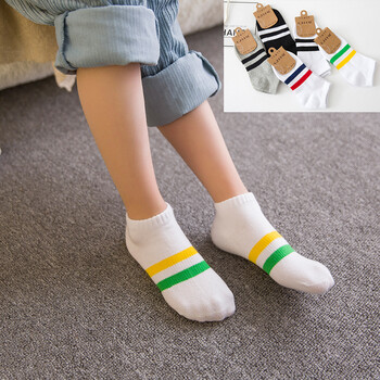 儿童船袜纯棉女春秋男女童3-5-7-9岁中大童春夏纯色百搭学生短袜 qh两