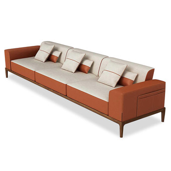 沐驰hermes意大利爱马仕沙发头层马鞍真皮高端定制家具轻奢沙发客厅