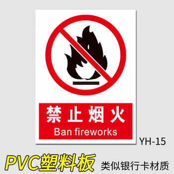 标识牌禁止吸烟烟火严禁明火提示牌工厂居民楼物业消防安全警示牌标志