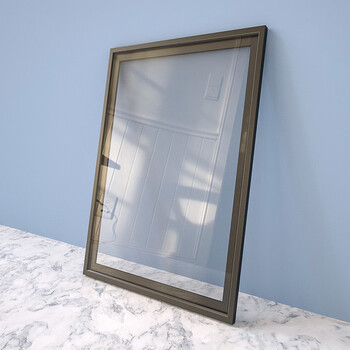 极简玻璃柜门定制衣柜酒柜书柜橱柜20窄边铝合金钢化玻璃柜门定做灰色