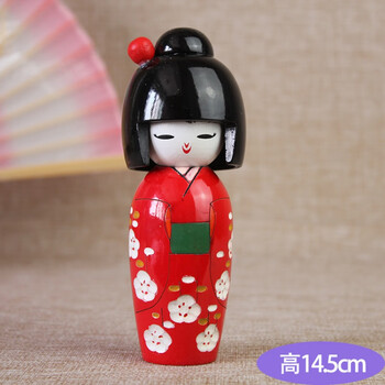 日本木偶娃娃和服樱花玩偶摆件日式套娃料理寿司店装饰和风礼品红色
